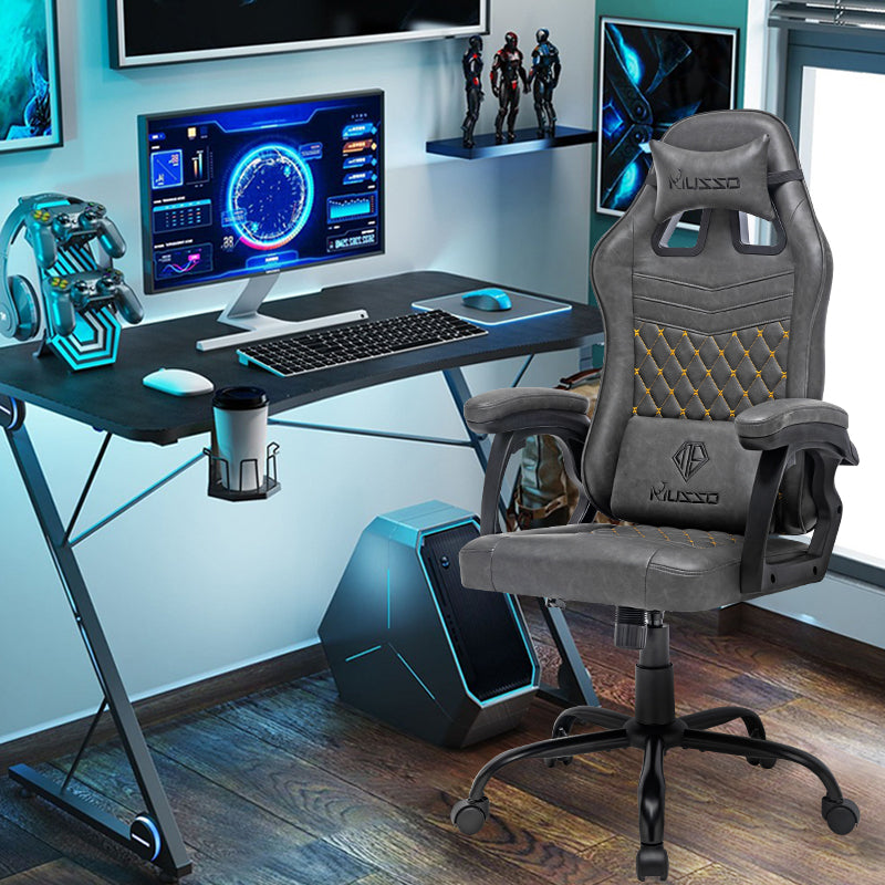 MUSSO Retro Series Vintage Leather Computer Gaming Chair Royal